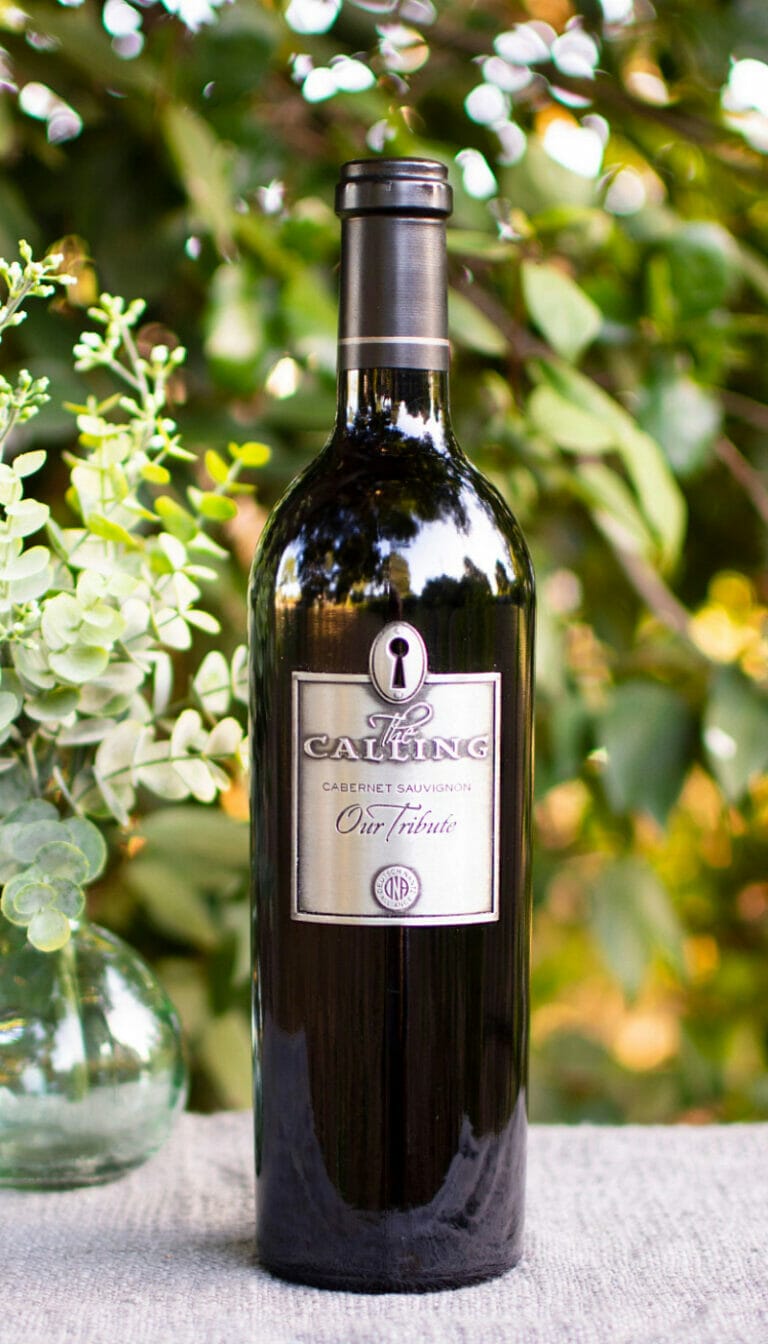 wine bottle on display