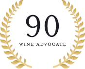 90 Wine Advocate rating logo with black text - The Calling Wine